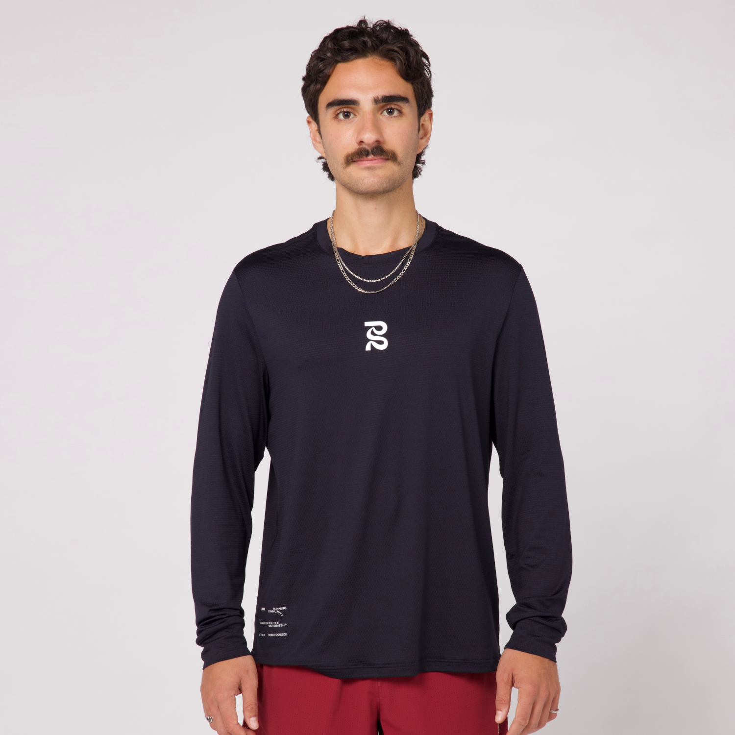 Micromesh™ "For the Long Run" Long Sleeve Tee - Unisex, Black