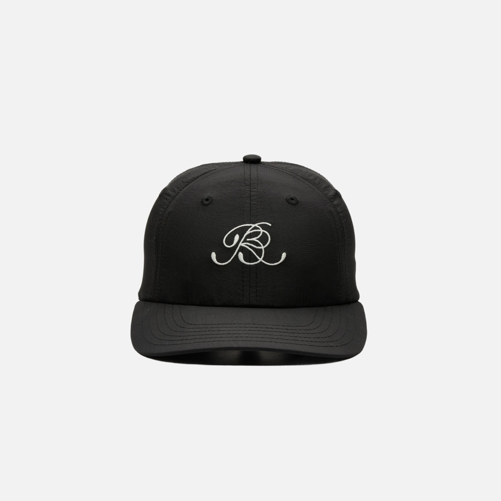Cursive "BR" Nylon Dad Hat - Black