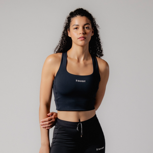 Stamina™ Square Neck Run Crop - Black