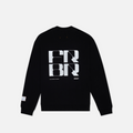 Thumbnail of Cotton Fleece Abstract Grid Crewneck - Unisex, Black