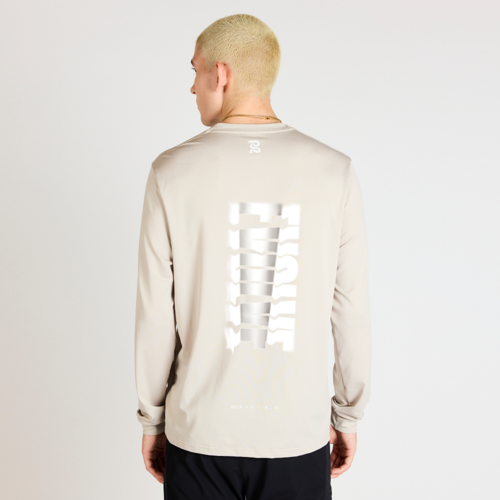 Micromesh™ "Evolve Wave" Long Sleeve Tee - Unisex, Stone