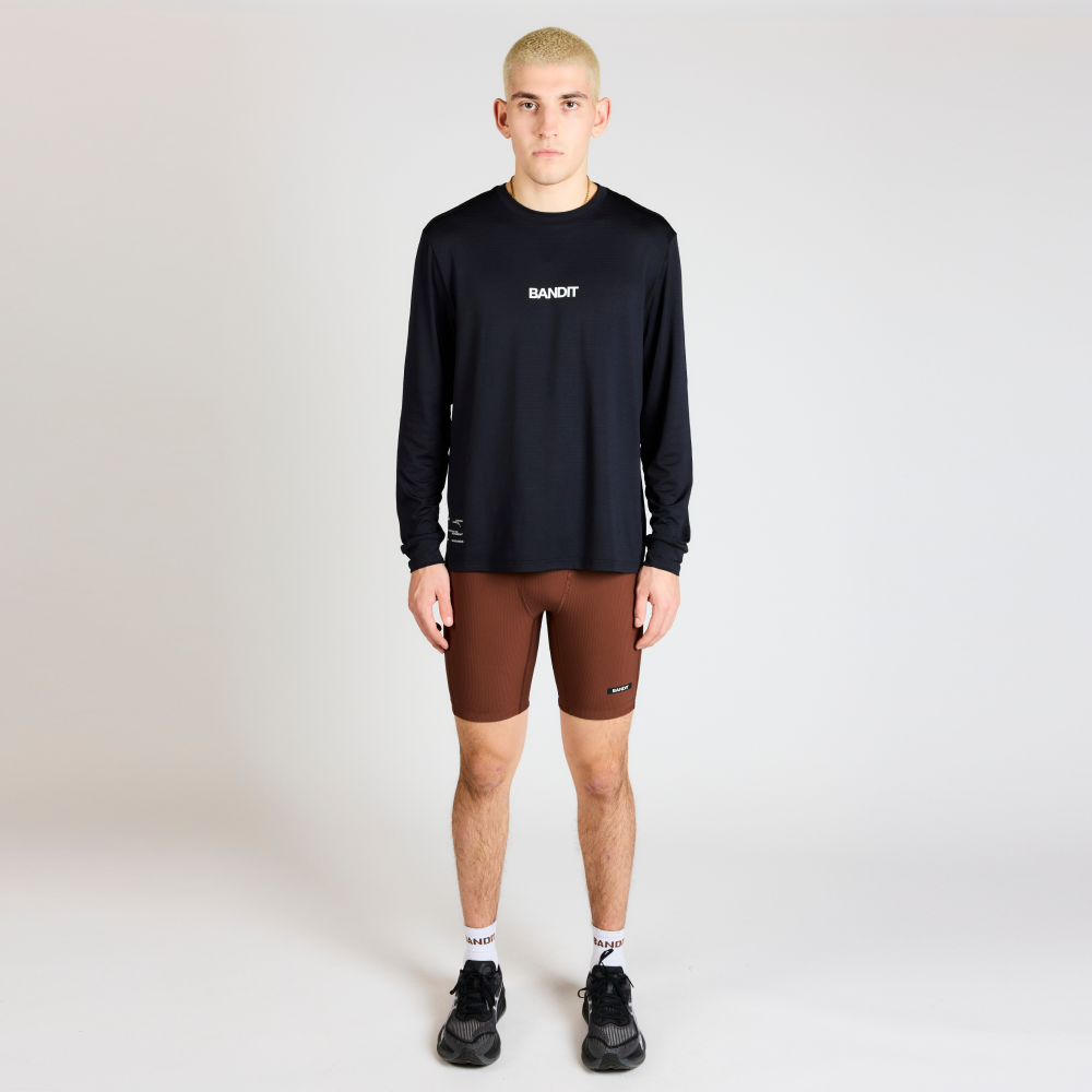 Micromesh™ "Topographic" Long Sleeve Tee - Unisex, Black