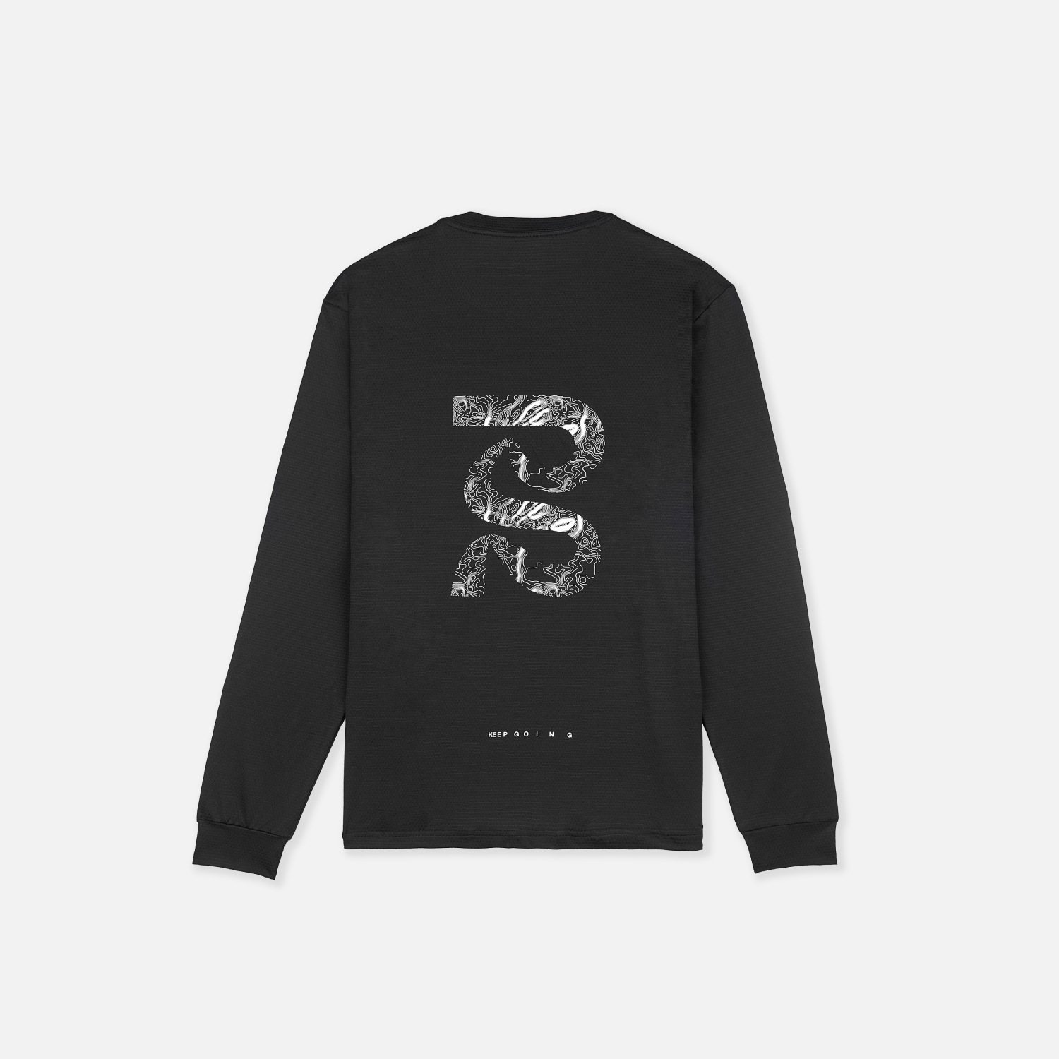 Micromesh™ "Topographic" Long Sleeve Tee - Unisex, Black