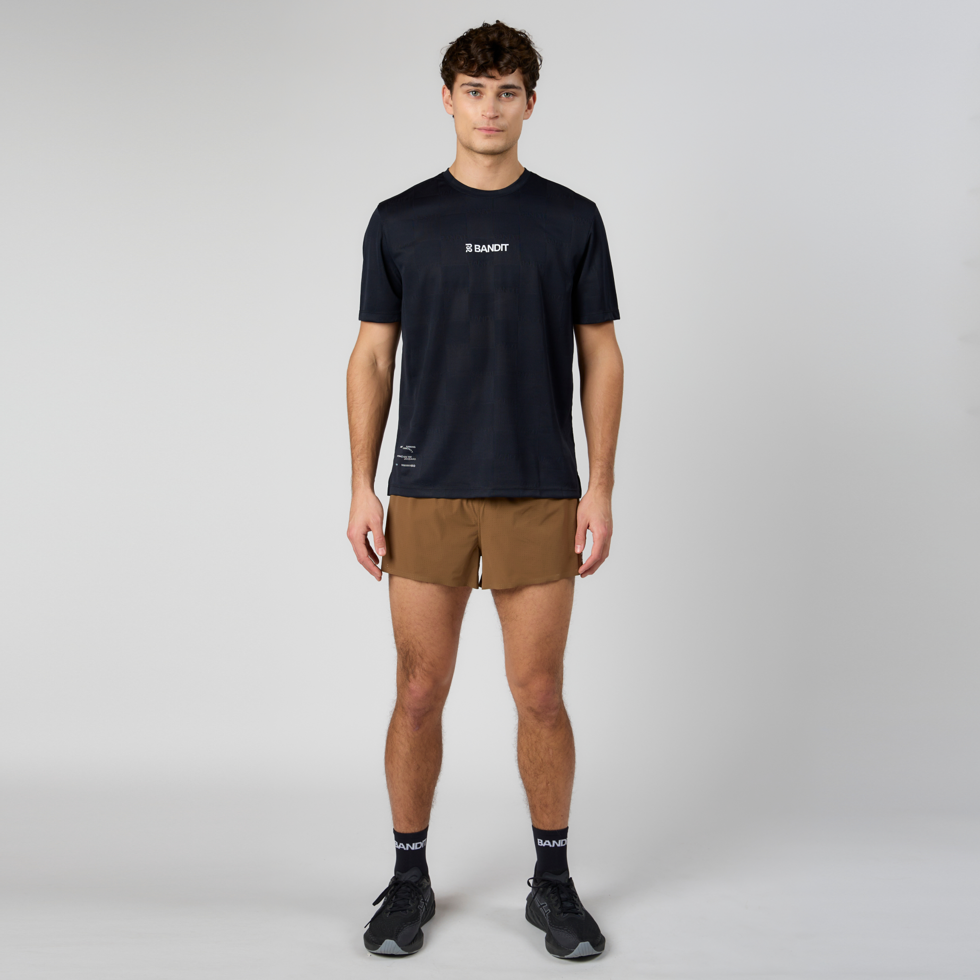 Bandit Cheque Jacquard Tee - Unisex, Black