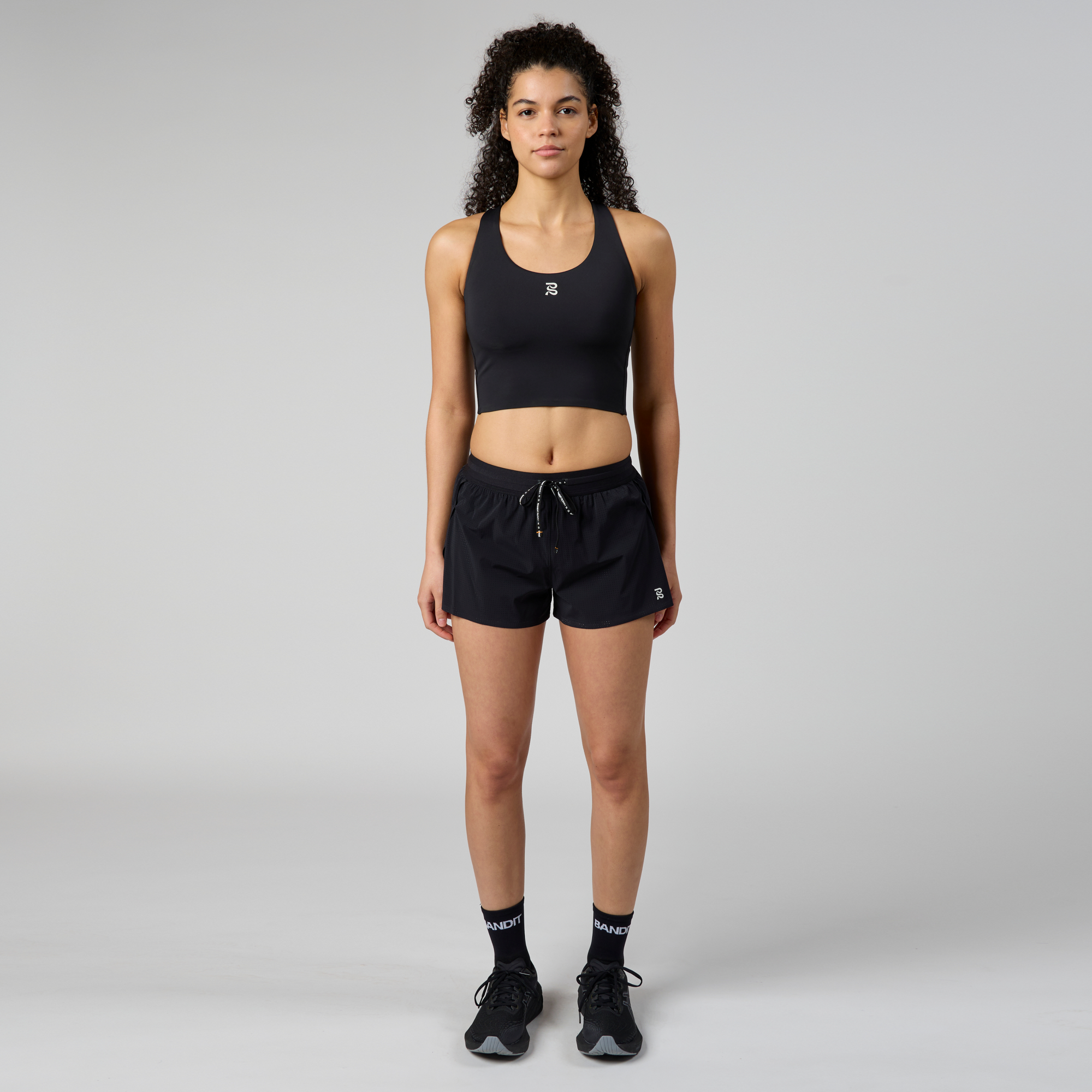 Stamina™ Scoop Neck Race Crop - Black