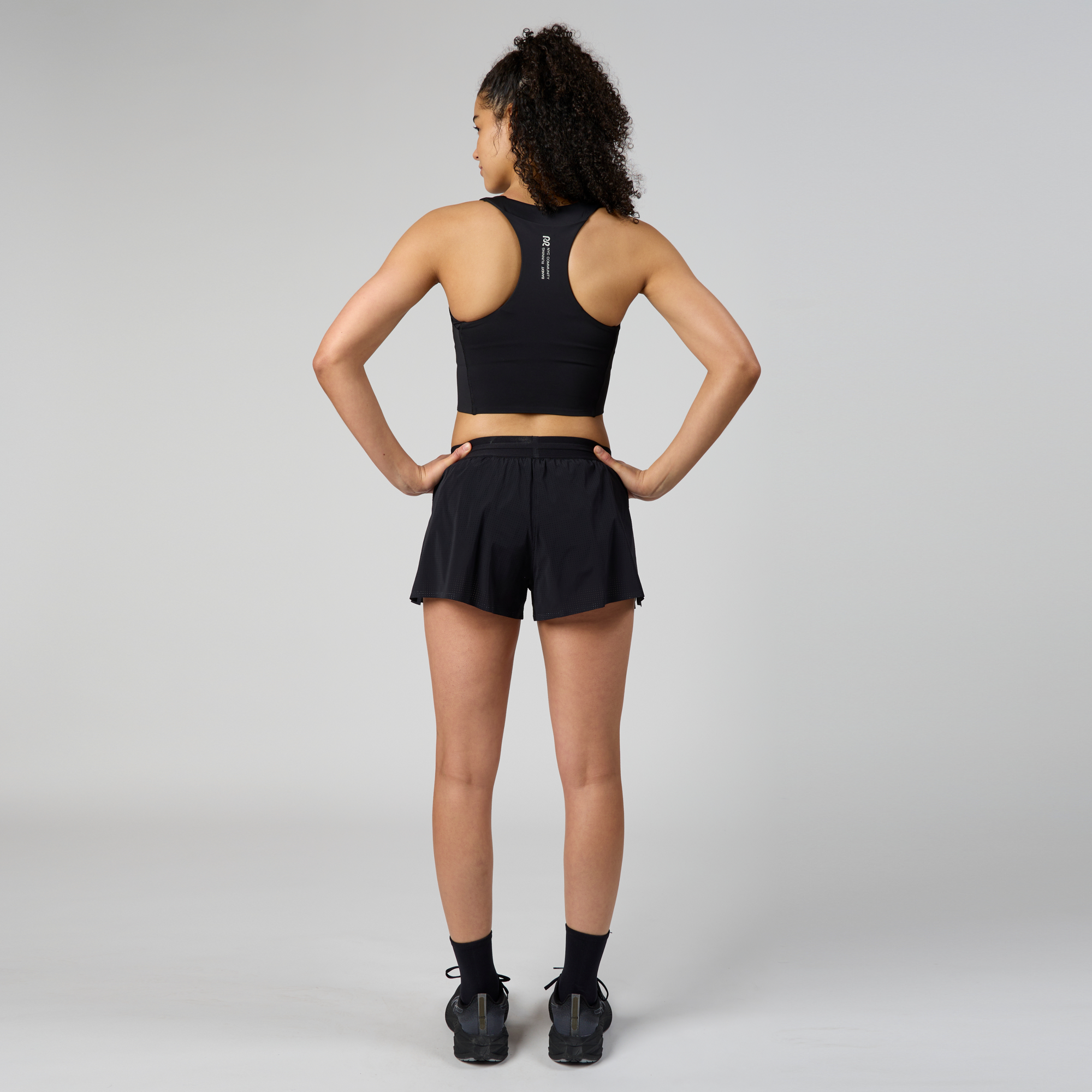 Stamina™ Scoop Neck Race Crop - Black