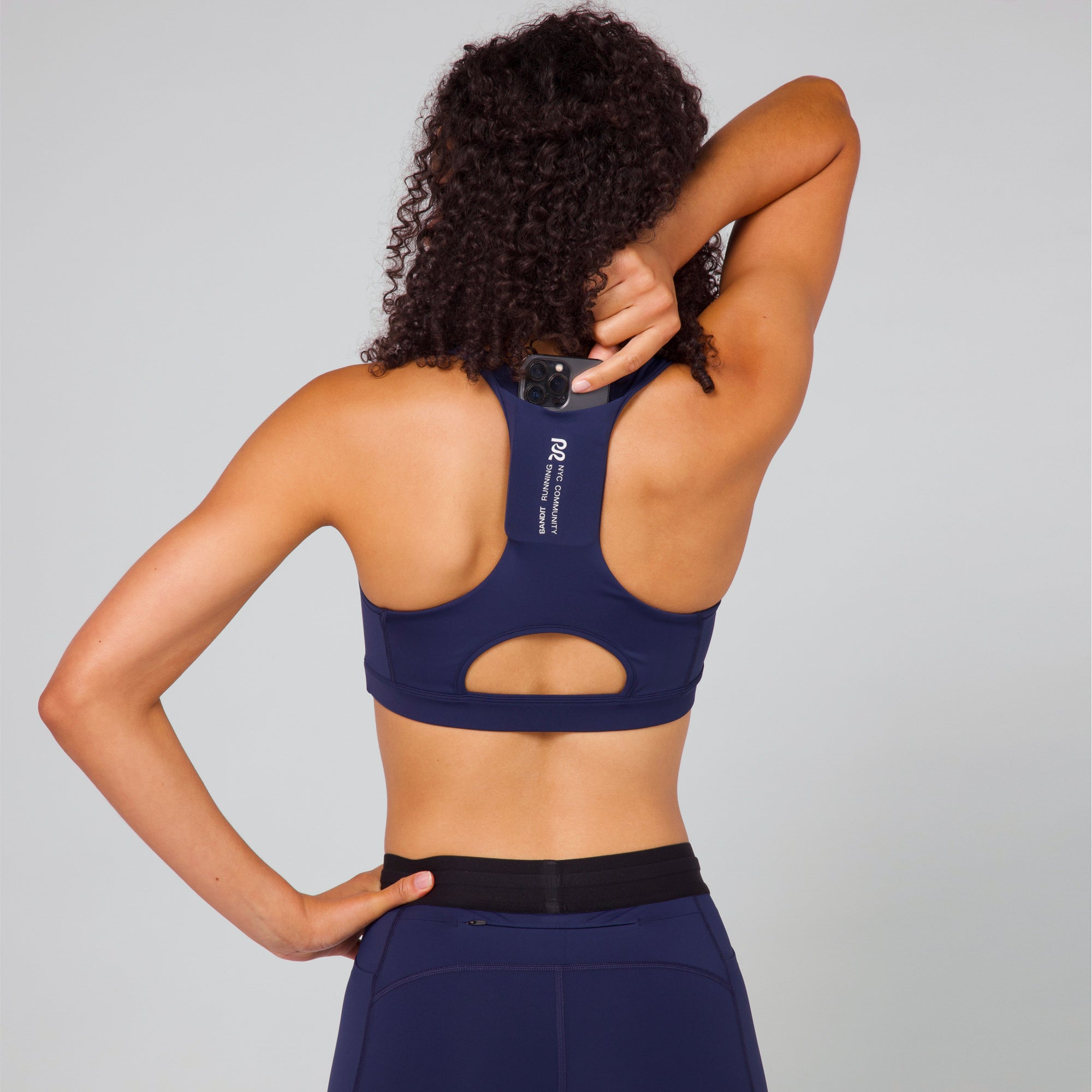 Stamina™ Scoop Neck Run Bra - NY Navy