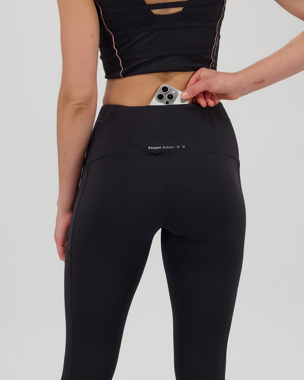 BANDIT RUNNING リブ編みスパッツ Sサイズ Stamina™ Pop Stitch™ High Waist Leggings - Black