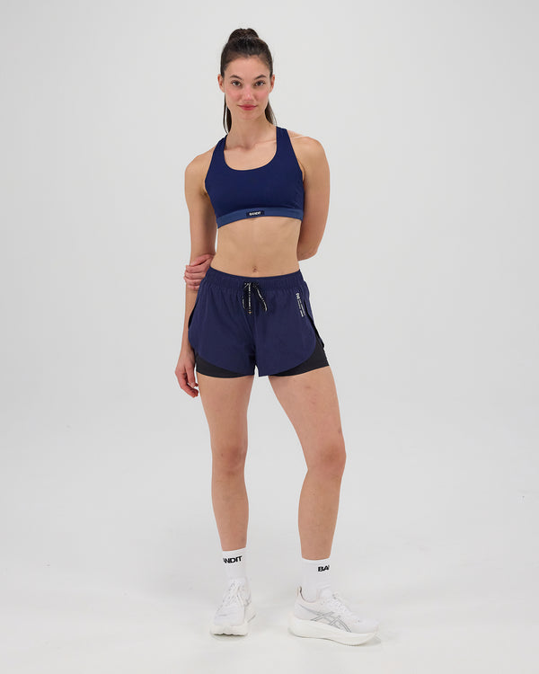 Gridlock™ Scoop Neck Run Bra - NY Navy