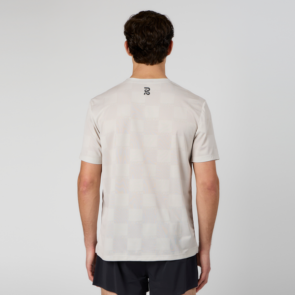 Bandit Cheque Jacquard Tee - Unisex, Champagne