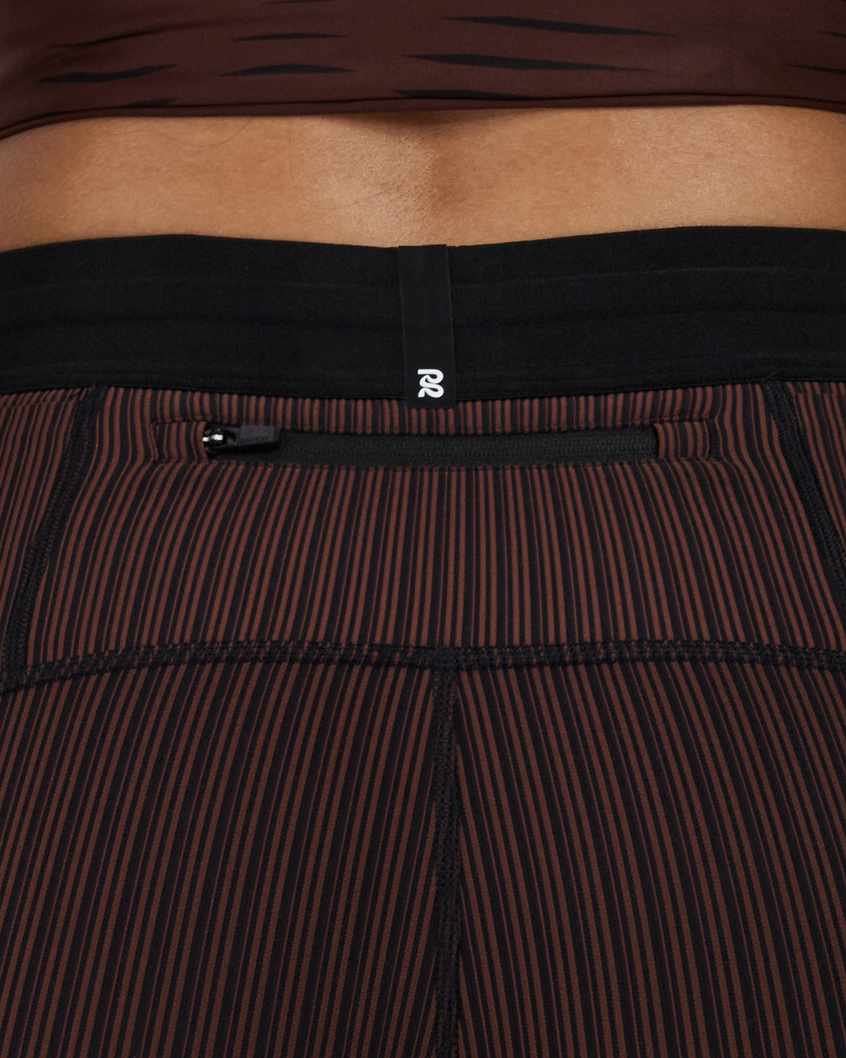 Women's Striped Cadence™ 5" Compression Shorts - Cacao / Black