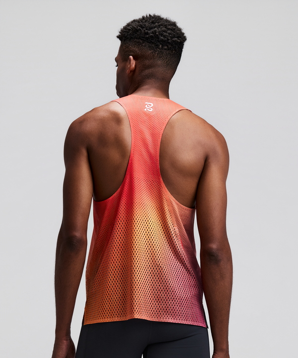 Men's Shredder™ Race Singlet with Flopack™ - Linear Gradient - Poppy / Copal