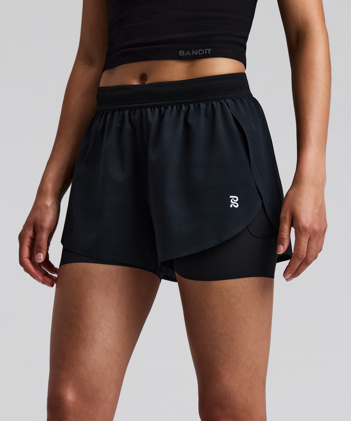 Women's CoolGrid™ 2-in-1 Run Shorts - Black
