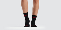 Thumbnail of Lite Run™ Ribbed Quarter Sock - Black with Oxide Red (2 Pack)