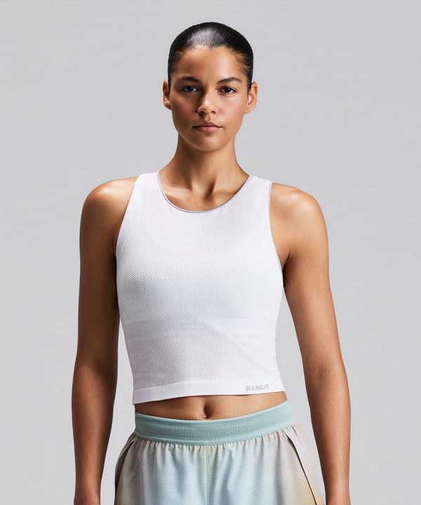 Women's StretchKnit™ Pop Stitch™ Run Tank - White