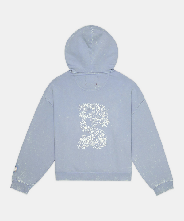 Unisex Chroma Wash Cropped Hoodie - Steel Horizon