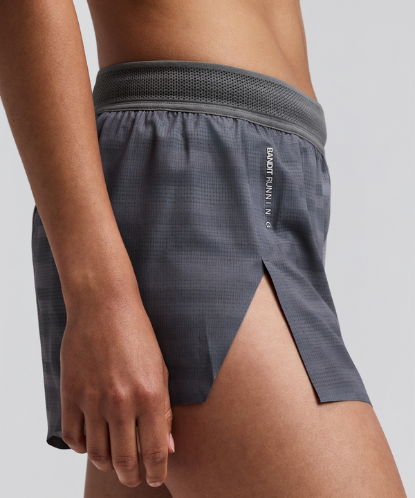 Women's CoolGrid™ 3" Split Shorts - Uneven Gradient - Plaster / Slate