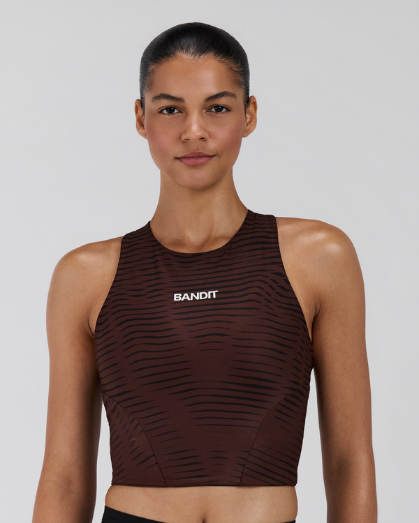 Women's Stamina™ Race Crop - Organic Stripe Cacao