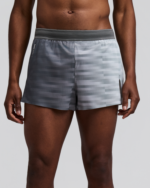 Men's CoolGrid™ 3" Split Short - Uneven Gradient - Plaster / Slate