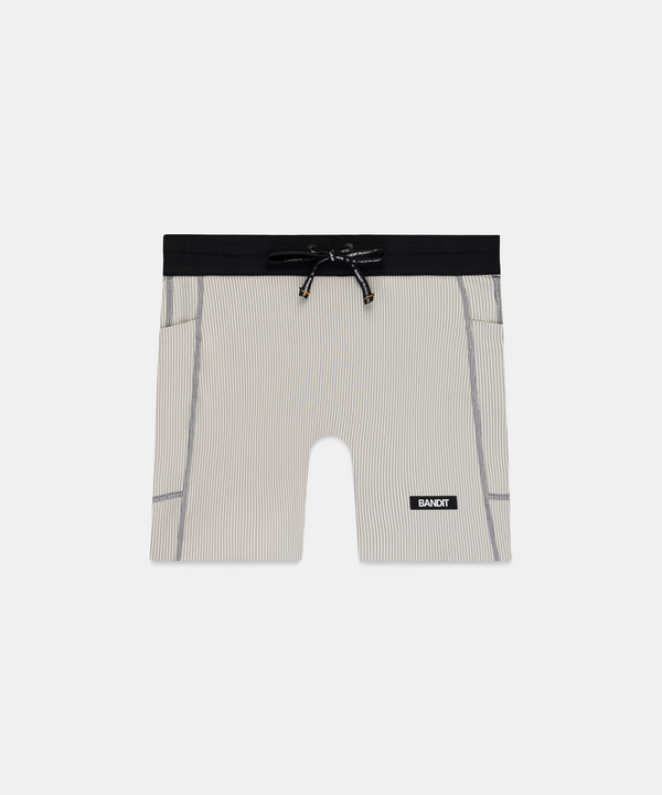 Women's Striped Cadence™ 5" Compression Shorts - Plaster / Slate
