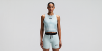 Women's GeoMesh™ Lightweight Race Singlet - Growing Grid - Lagoon / Mist