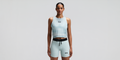 Women's GeoMesh™ Lightweight Race Singlet - Growing Grid - Lagoon / Mist