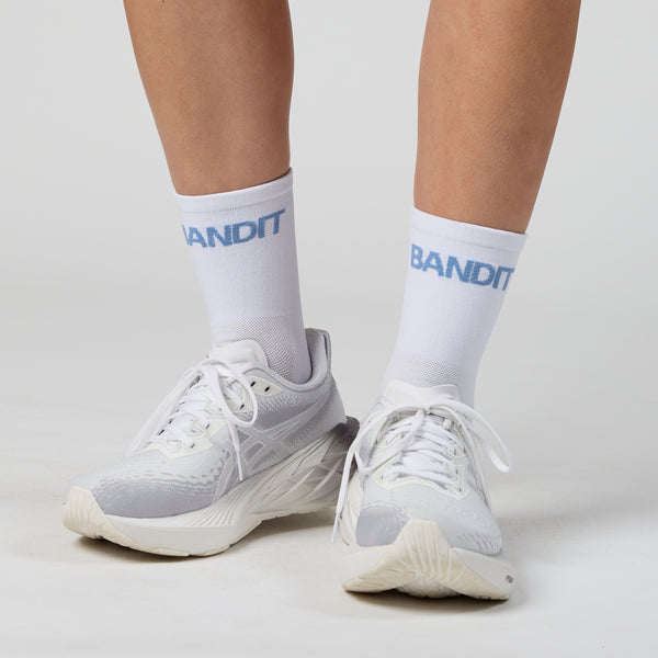 Lite Run™️ Quarter Socks - White with Skyline - 2 Pack