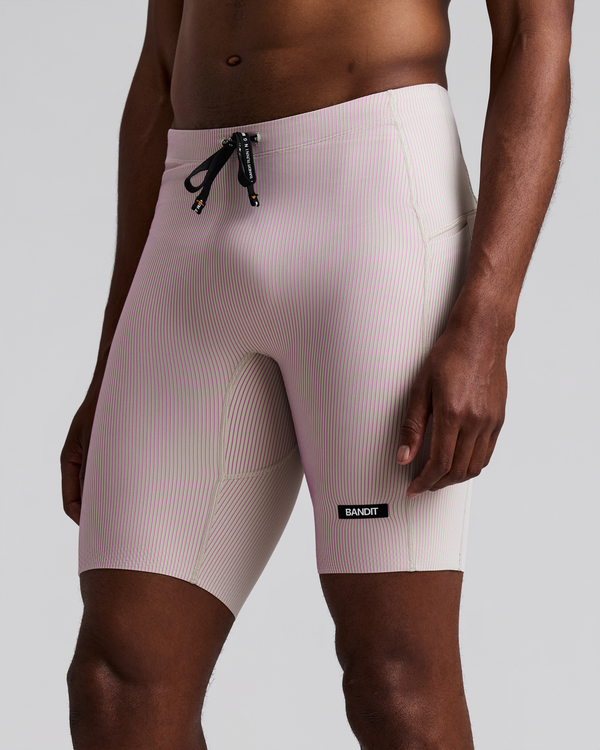 Men's Striped Cadence™ Half Tights - Plaster / Orchid