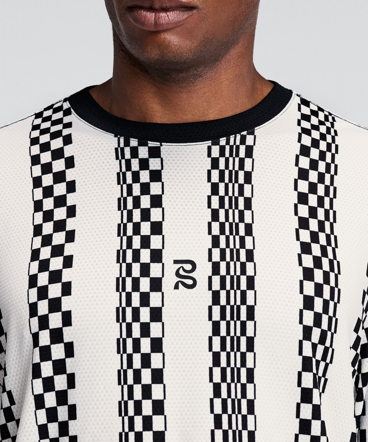 Men's Micromesh™ Long Sleeve - Checkerboard Stripe