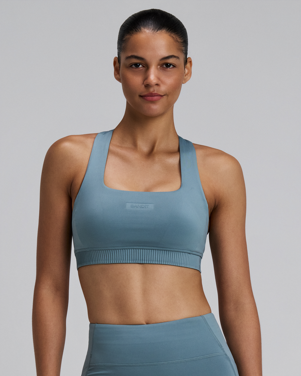 Women's Stamina-V™ Square Neck Run Bra - Tranquil Blue