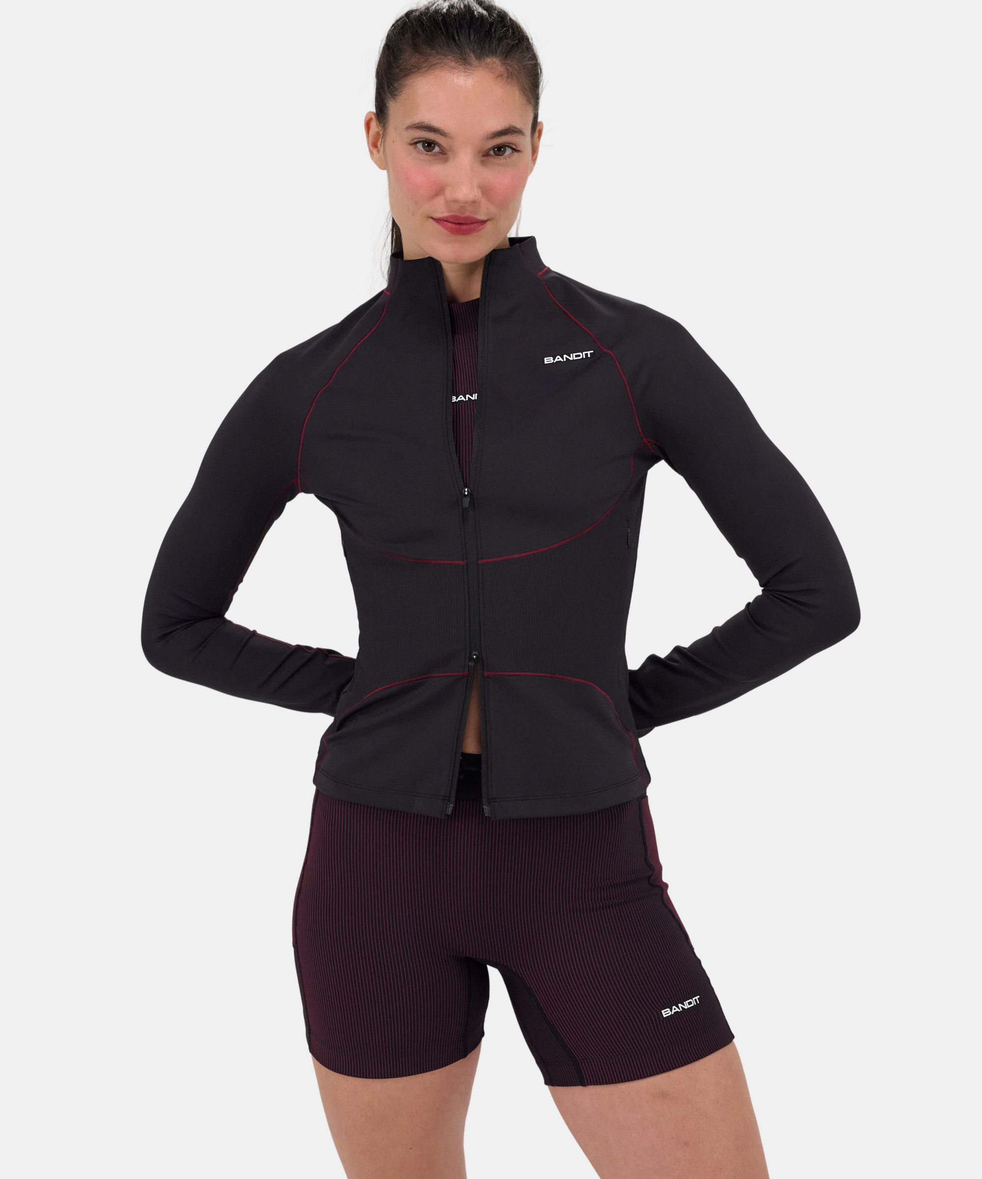 Stamina™ Corset 2-Way Zip Jacket - Black / Fig