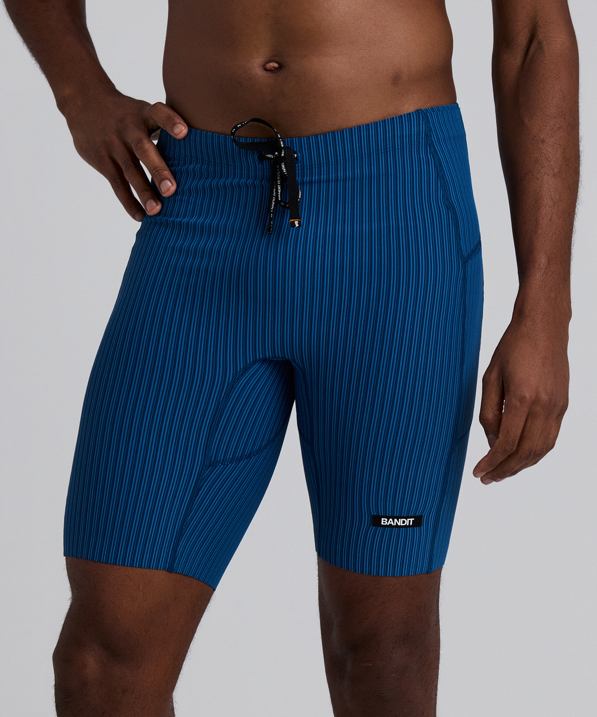 Men's Striped Cadence™ 7 Pocket Lined Half Tights - Ink Blue / Aegean