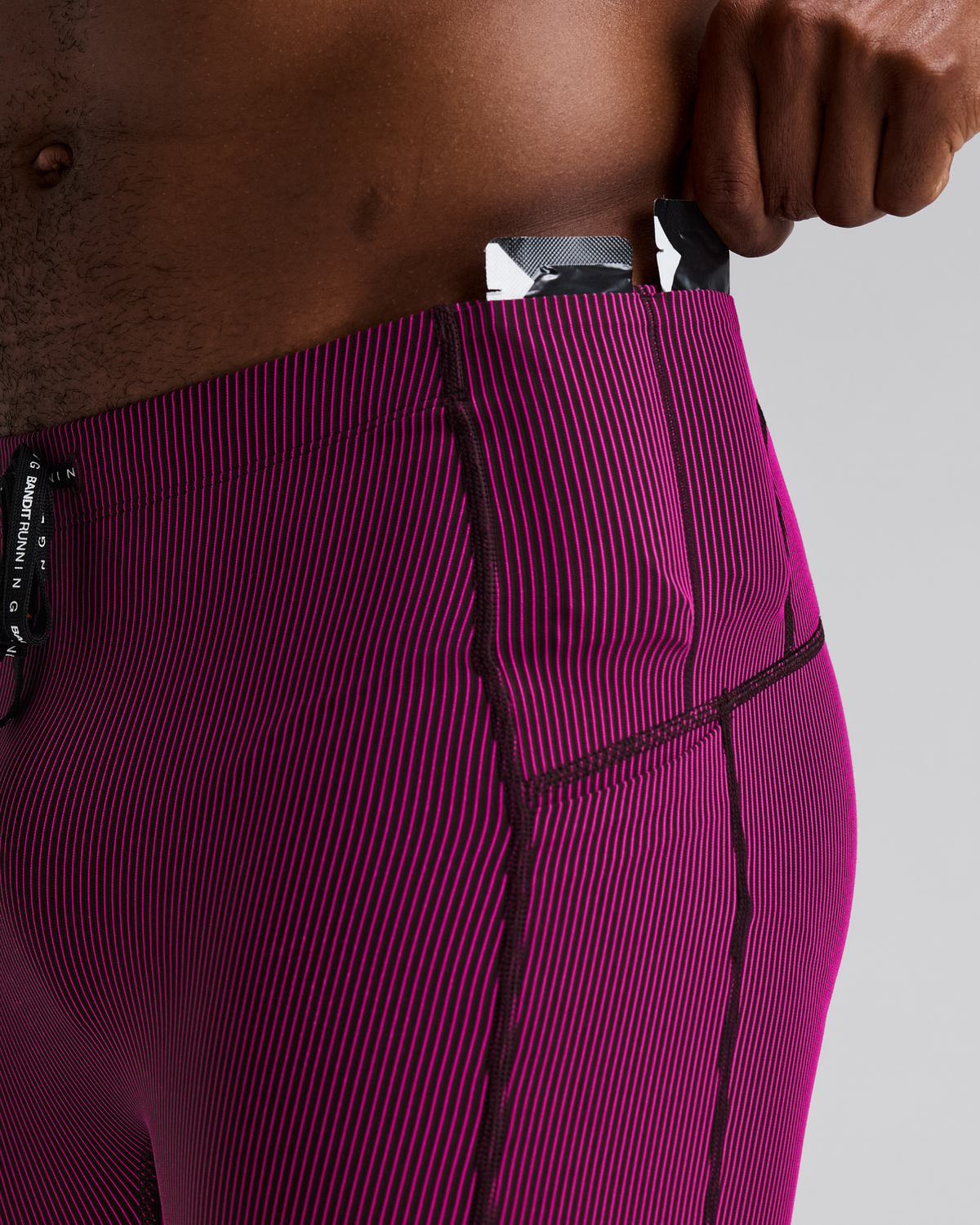 Men's Striped Cadence™ Quarter Tights - Espresso / Azalea