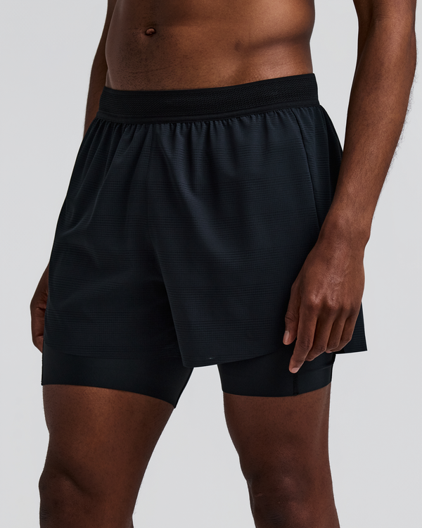 Men's CoolGrid™ 2-in-1 Run Short - Black