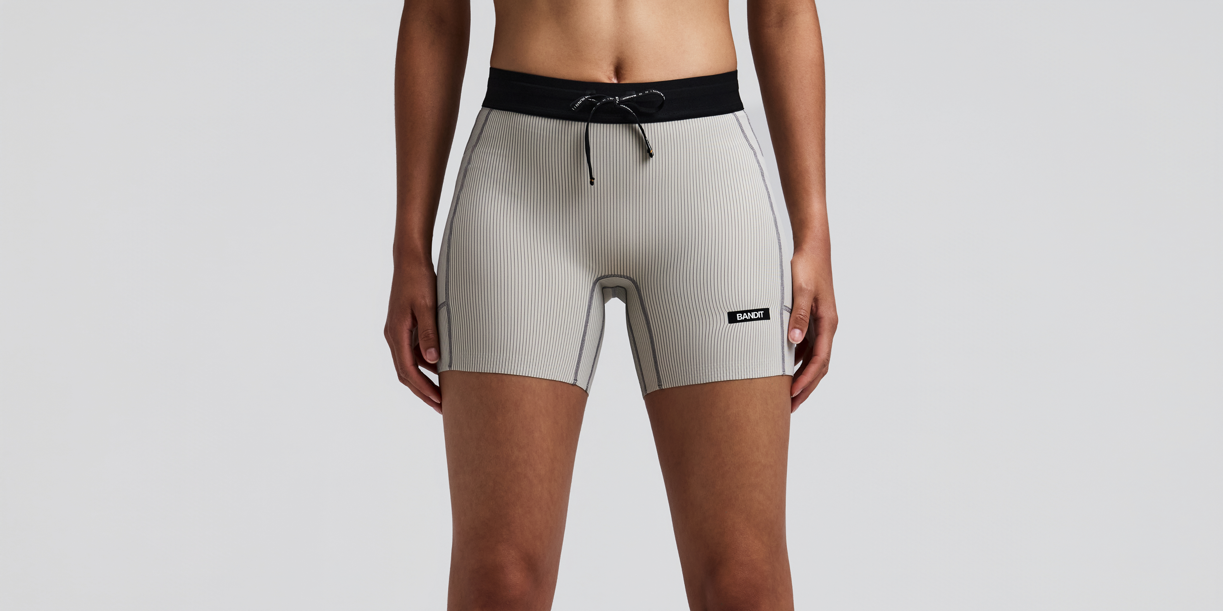 Women's Striped Cadence™ 5" Compression Shorts - Plaster / Slate