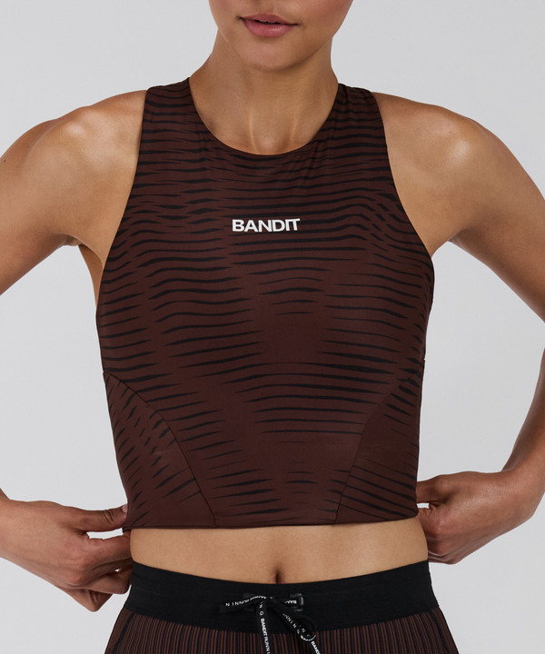 Women's Stamina™ Race Crop - Organic Stripe Cacao