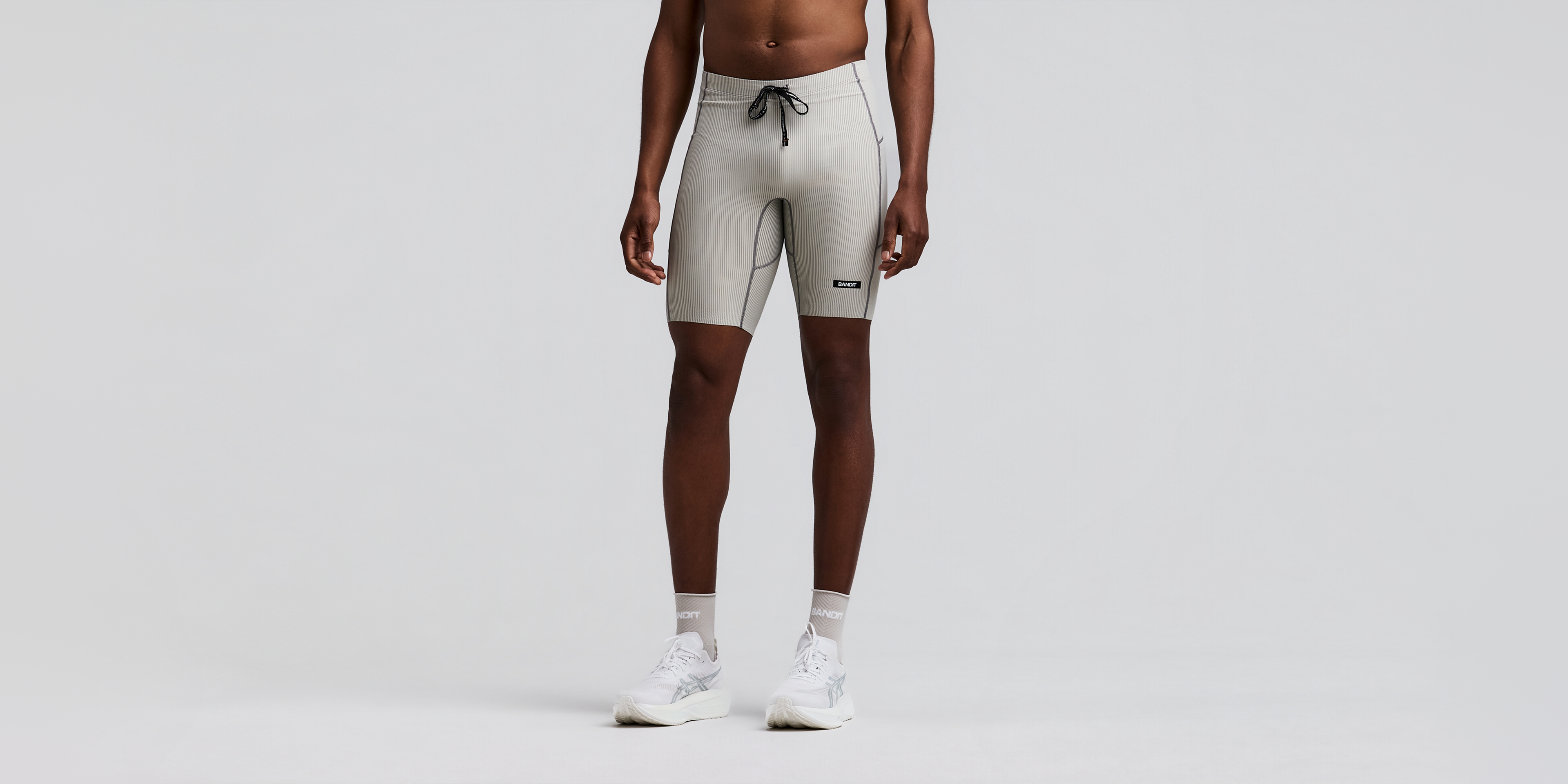 Men's Striped Cadence™ Half Tights - Plaster / Slate