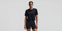 Thumbnail of Women's Micromesh™ Cropped Run Tee - Black