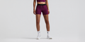 Thumbnail of Women's Striped Cadence™ 5" Compression Shorts - Espresso / Azalea