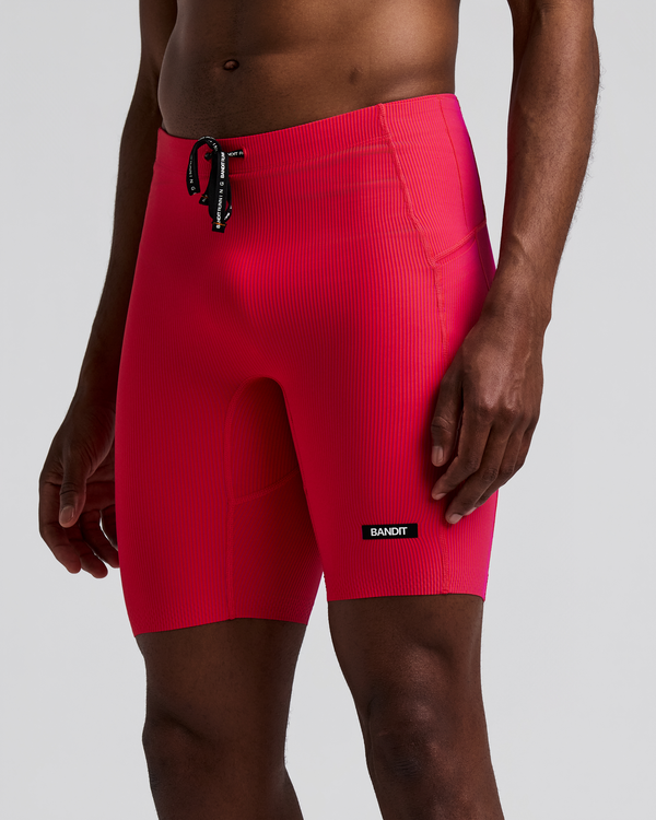 Men's Striped Cadence™ Half Tights - Poppy / Azalea