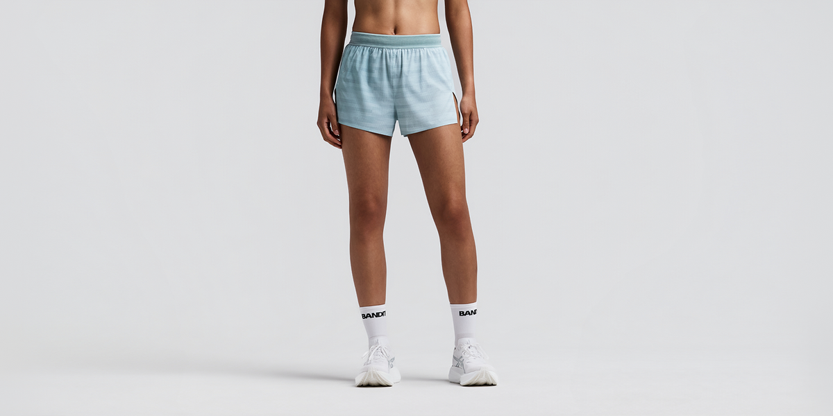 Women's CoolGrid™ 3" Split Shorts - Uneven Gradient - Lagoon / Mist