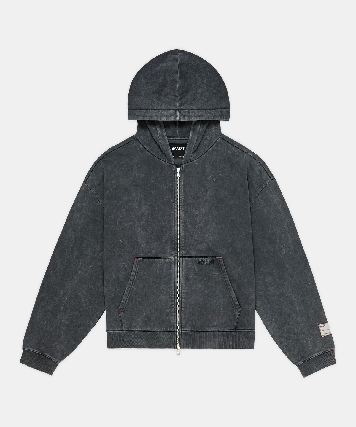 Unisex Chroma Wash 2-Way Zip Hoodie - Black Chroma Wash