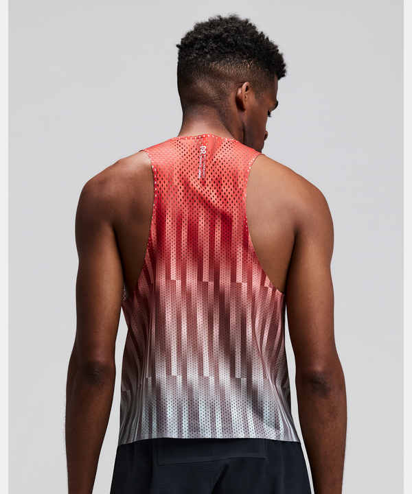 Men's Shredder™ Shorty Race Singlet - Uneven Gradient - Poppy