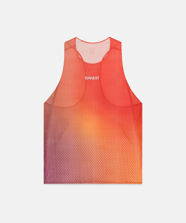 Men's Shredder™ Race Singlet with Flopack™ - Linear Gradient - Poppy / Copal
