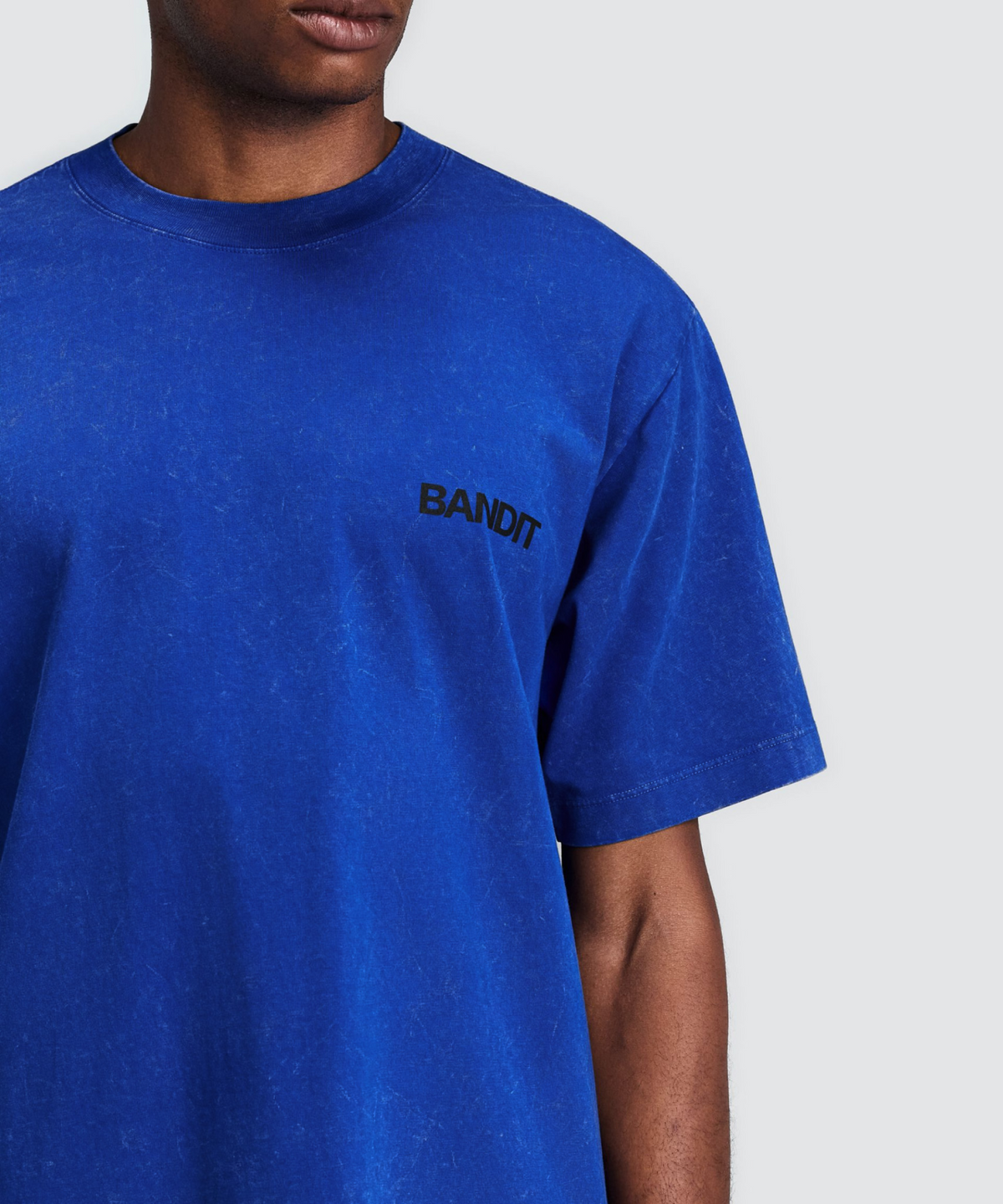 Unisex Cotton Tee - Melted Marble Current - Bauhaus Blue
