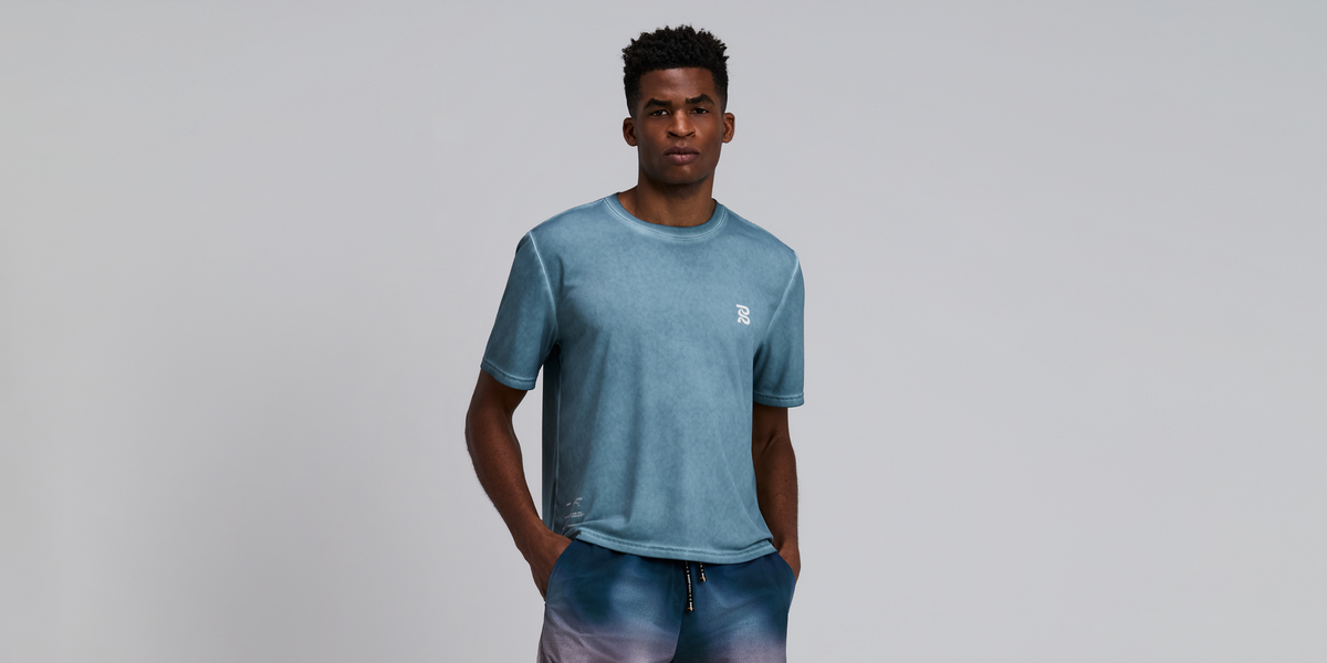 PHO Tee - ブルー Men's FrioSoft™ Performance Box Tee - Tranquil Blue SaltFade™
