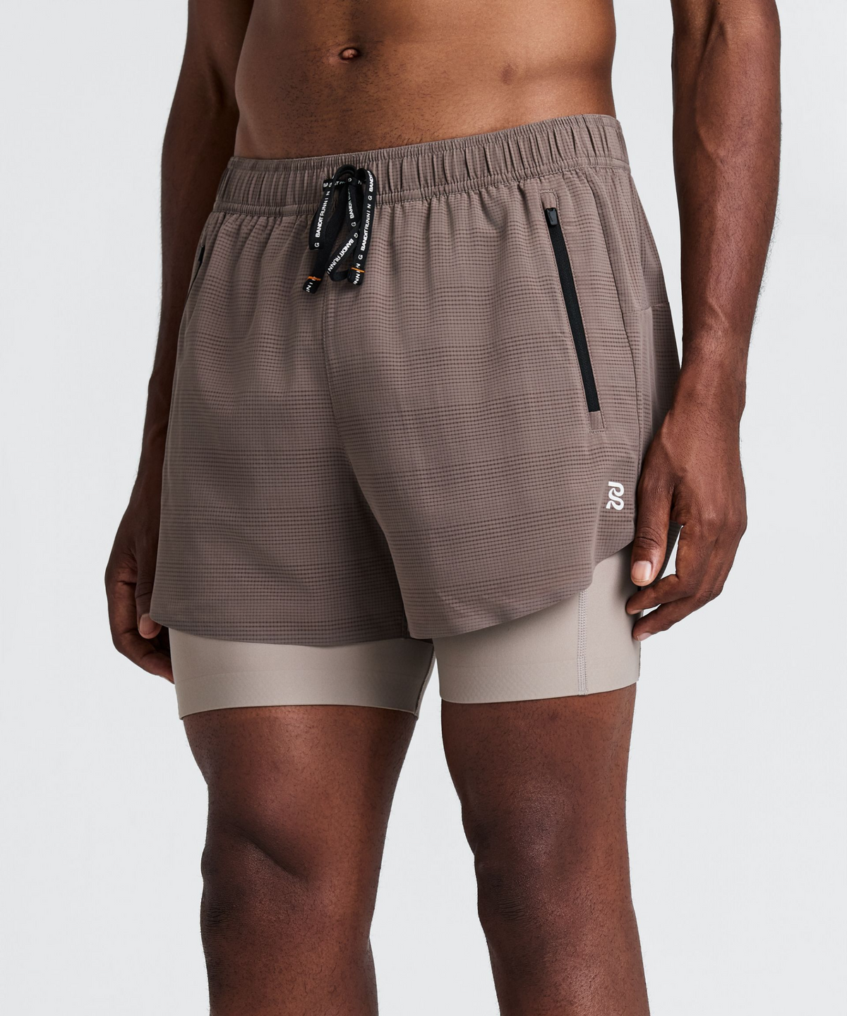 Men's CoolGrid™ 2-in-1 Run Shorts - Cocoa