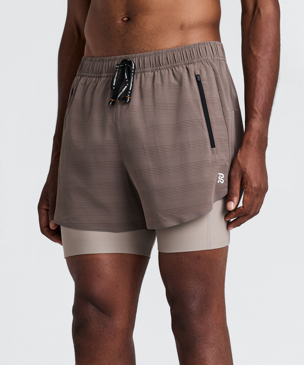 Men's CoolGrid™ 2-in-1 Run Shorts - Cocoa