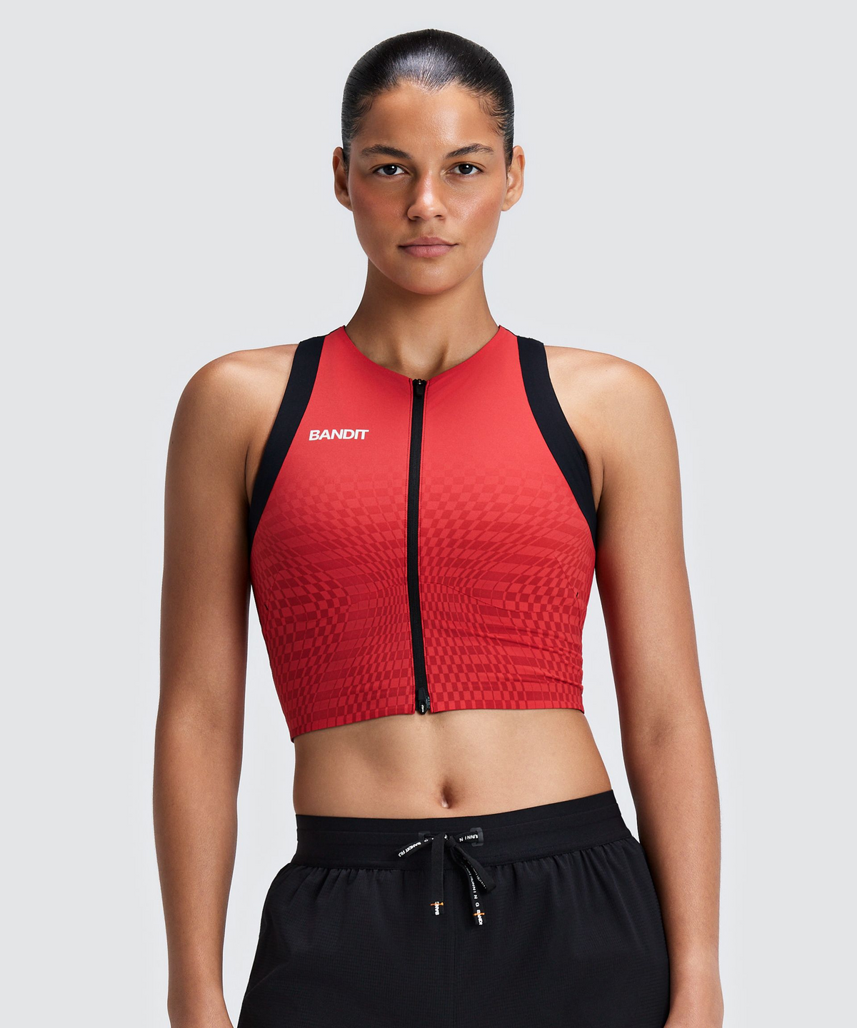Women's Adapto™ 2-Way Zip Race Crop - Oxide Red