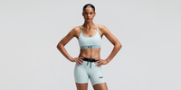 Thumbnail of Women's Striped Cadence™ Strappy Run Bra - Mist / Lagoon